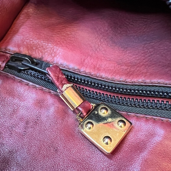 LOEWE Amazona Burgundy Suede Leather Satchel Handbag Bag - Picture 8 of 17